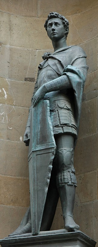 佛罗伦萨奥桑米歇尔的圣乔治雕像 Statue of St. George in Orsanmichele, Florence (1416)，多纳泰罗