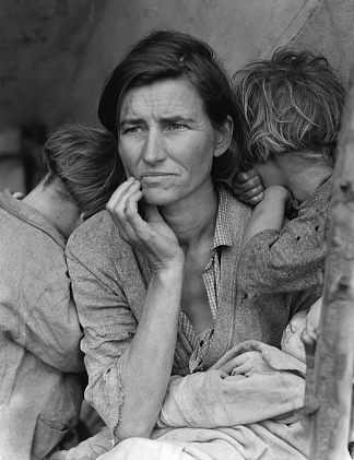 移民母亲 Migrant Mother (1936; Nipomo / Nipomo,United States                     )，多萝西娅·兰格