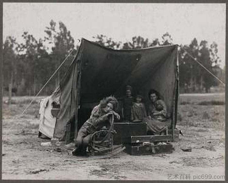 移民母亲，加利福尼亚州尼波莫 Migrant Mother, Nipomo, California (1936)，多萝西娅·兰格