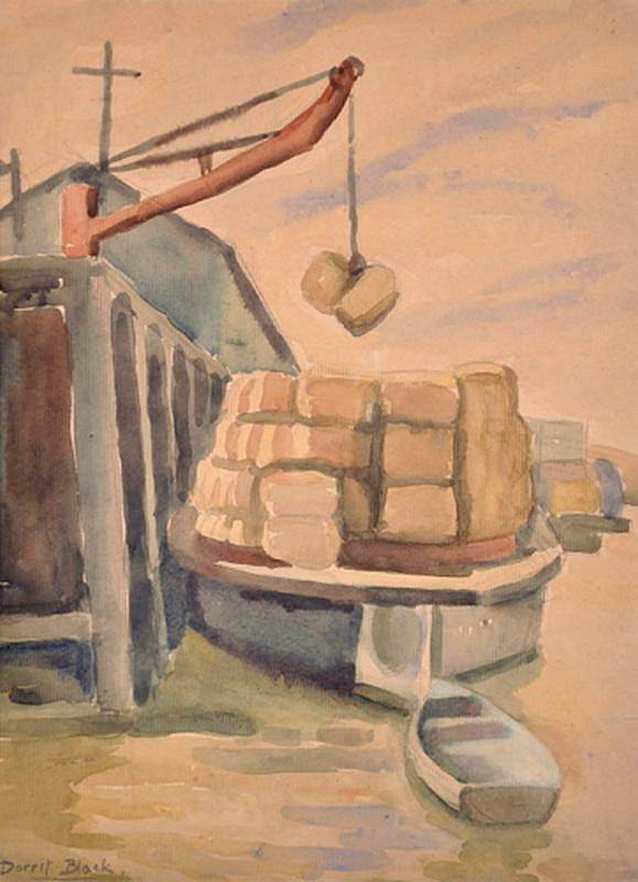 装载羊毛包，摩根码头 Loading Wool Bales, Morgan Wharf，多里特·布莱克