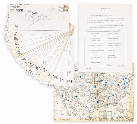 位置片段 #3（A） 美国字母调查 Location Piece #3(A) American Alphabet Survey (1969)，道格拉斯·胡埃贝勒