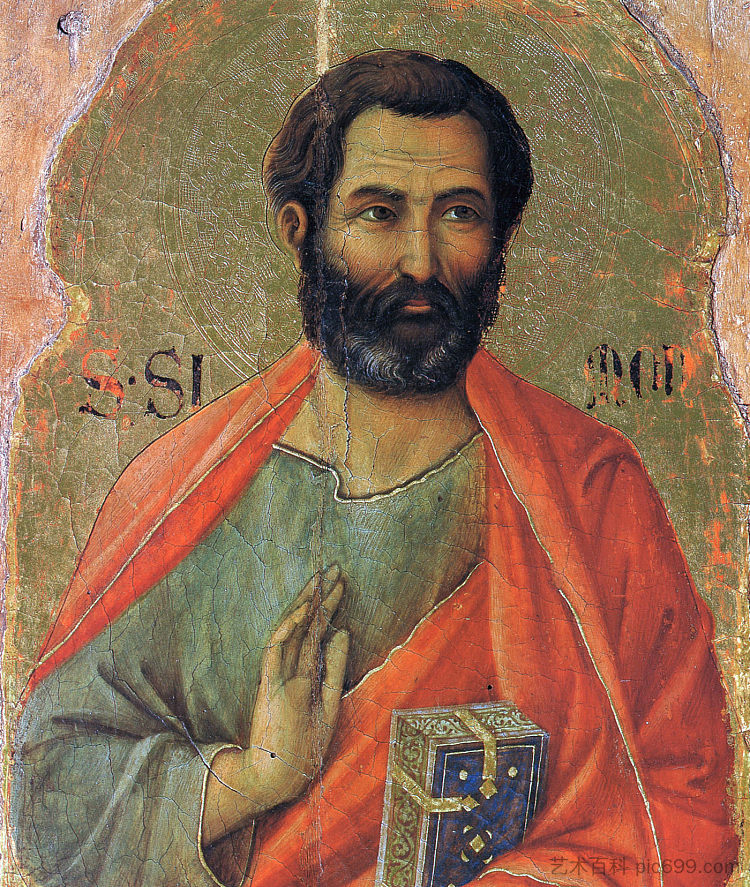 使徒西门 Apostle Simon (1308 - 1311)，杜乔·迪·博尼塞尼亚