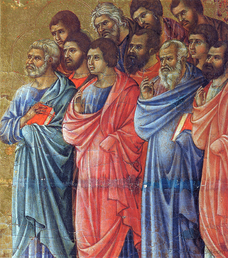 基督向使徒显现（片段） Appearance of Christ to the apostles (Fragment) (1308 - 1311)，杜乔·迪·博尼塞尼亚