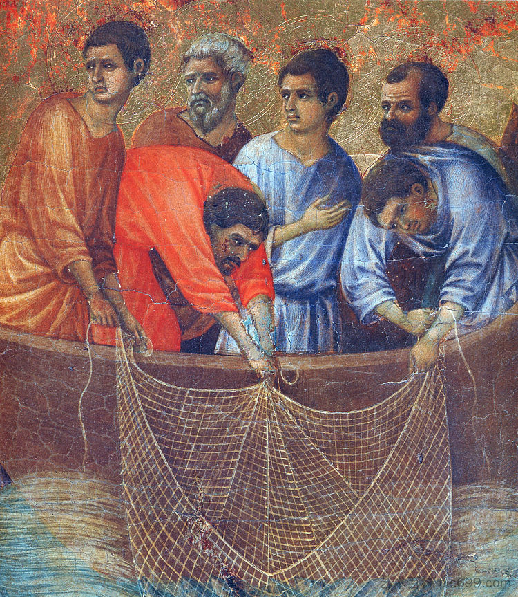 基督向使徒显现(片段) Appearance of Christ to the apostles (Fragment) (1308 - 1311),杜乔·迪·博尼塞尼亚