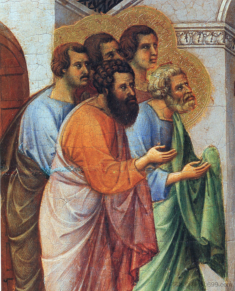 基督向使徒显现（片段） Appearance of Christ to the apostles (Fragment) (1308 - 1311)，杜乔·迪·博尼塞尼亚