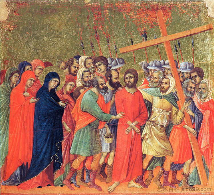 背负十字架 Carrying of the Cross (1308 - 1311)，杜乔·迪·博尼塞尼亚