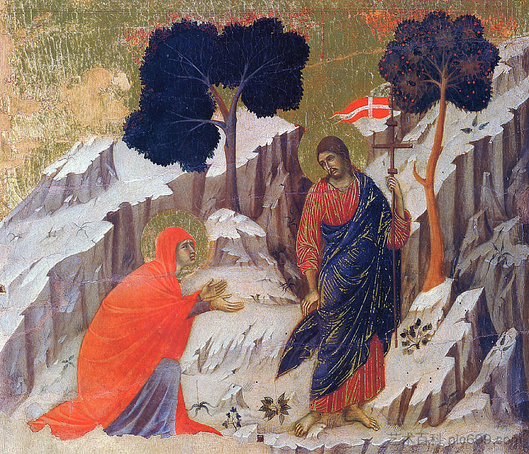 基督向马利亚显现 Christ Appearing to Mary (1308 - 1311)，杜乔·迪·博尼塞尼亚