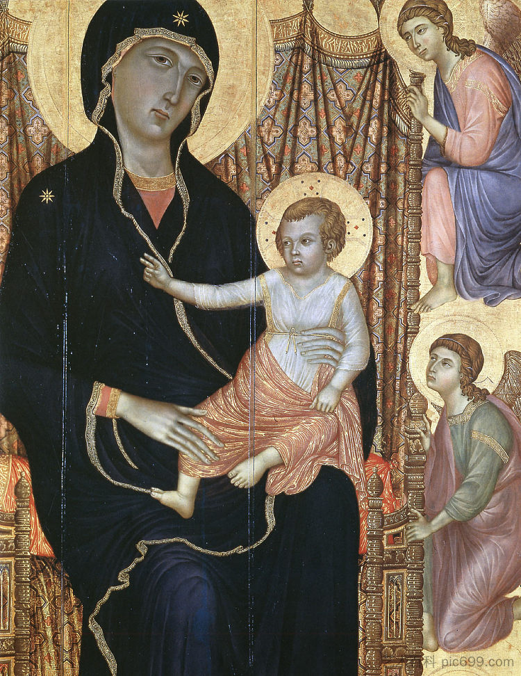 麦当娜和孩子（片段） Madonna and Child (Fragment) (1285)，杜乔·迪·博尼塞尼亚