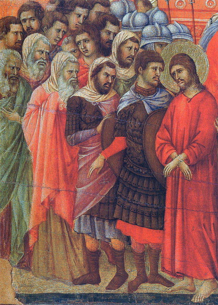 彼拉多洗手 Pilate washes his hands (1308 - 1311)，杜乔·迪·博尼塞尼亚