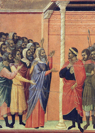 彼拉多前的大祭司 The high priests before Pilate (1308 – 1311)，杜乔·迪·博尼塞尼亚