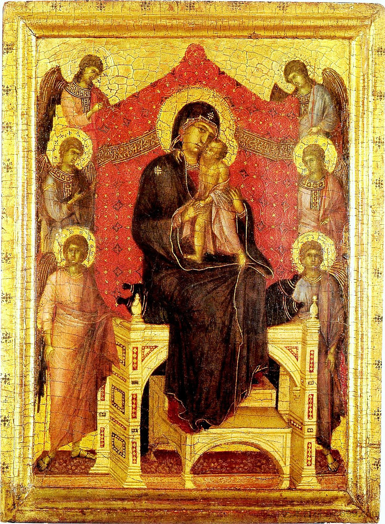 麦当娜和天使的孩子 The Madonna and Child with Angels (1282 - 1307)，杜乔·迪·博尼塞尼亚