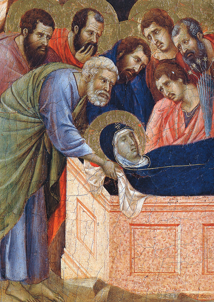 玛丽在坟墓中的位置(片段) The position of Mary in the tomb (Fragment) (1308 - 1311),杜乔·迪·博尼塞尼亚