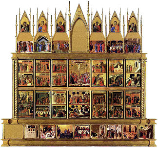 基督生平的场景（祭坛画的背面） scenes from the Life of Christ (back side of altarpiece) (1308 – 1311)，杜乔·迪·博尼塞尼亚
