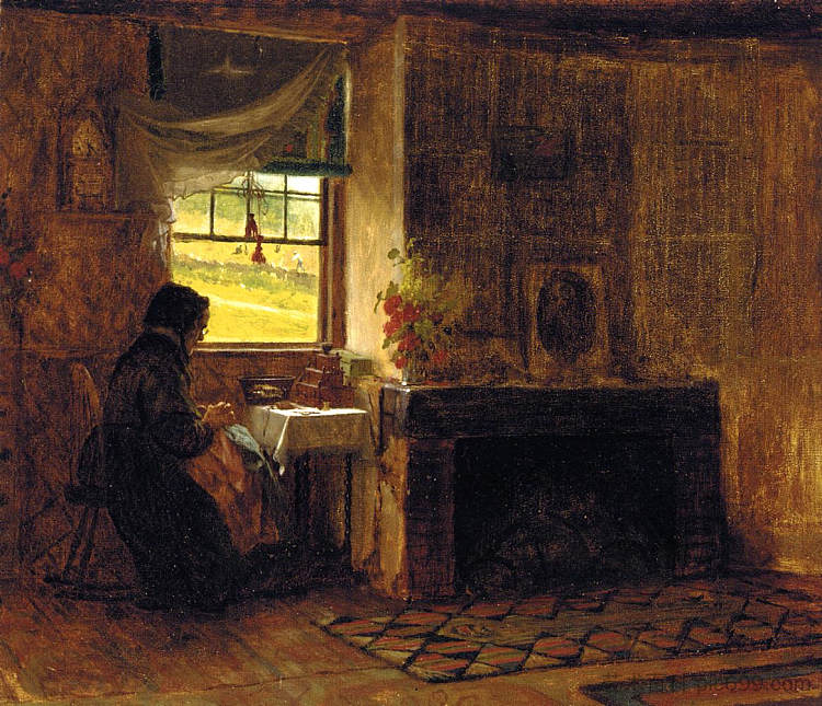 缅因州农舍内部 Interior of a Farm House in Maine (1865),伊斯特曼·约翰逊