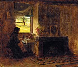 缅因州农舍内部 Interior of a Farm House in Maine (1865)，伊斯特曼·约翰逊
