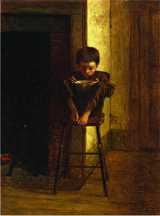 凳子上的小男孩 Little Boy on a Stool (1867)，伊斯特曼·约翰逊