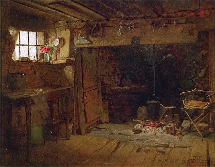 新英格兰厨房 New England Kitchen (1863)，伊斯特曼·约翰逊