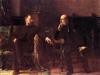 拨款法案 – 两个男人的肖像 The Funding Bill – Portrait of Two Men (1881)，伊斯特曼·约翰逊