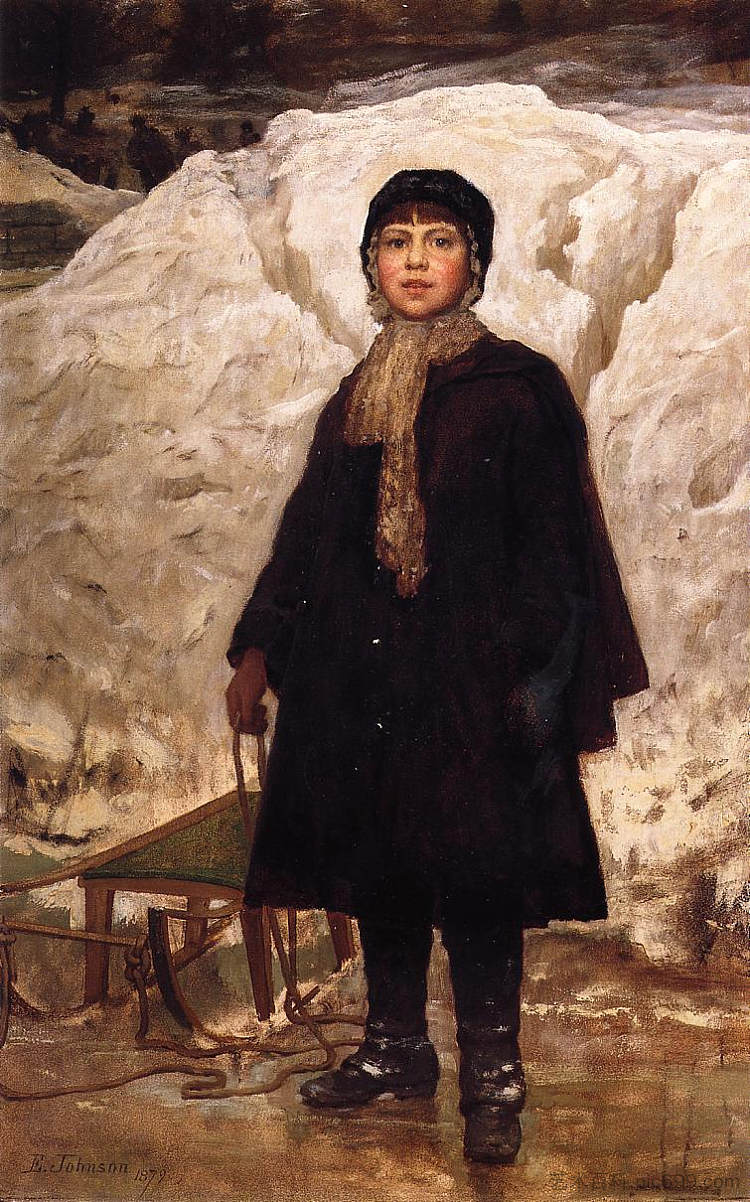 冬天，一个孩子的肖像 Winter, Portrait of a Child (1879)，伊斯特曼·约翰逊