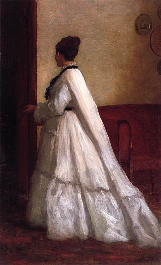 穿白色连衣裙的女人 Woman in a White Dress (1873)，伊斯特曼·约翰逊