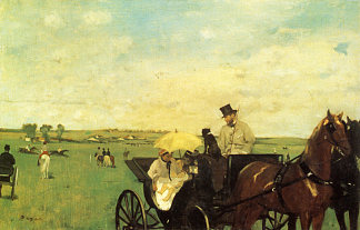 比赛中的马车 A Carriage at the Races (1872)，埃德加·德加