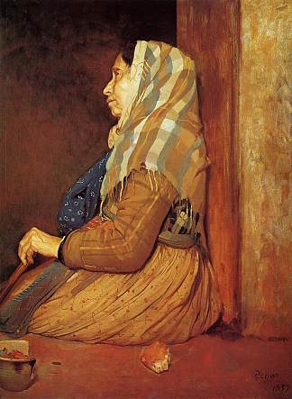 罗马乞丐女人 A Roman Beggar Woman (1857)，埃德加·德加