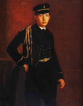 Achille de Gas 作为海军学员（局部） Achille de Gas as a Naval Cadet (detail) (1857)，埃德加·德加