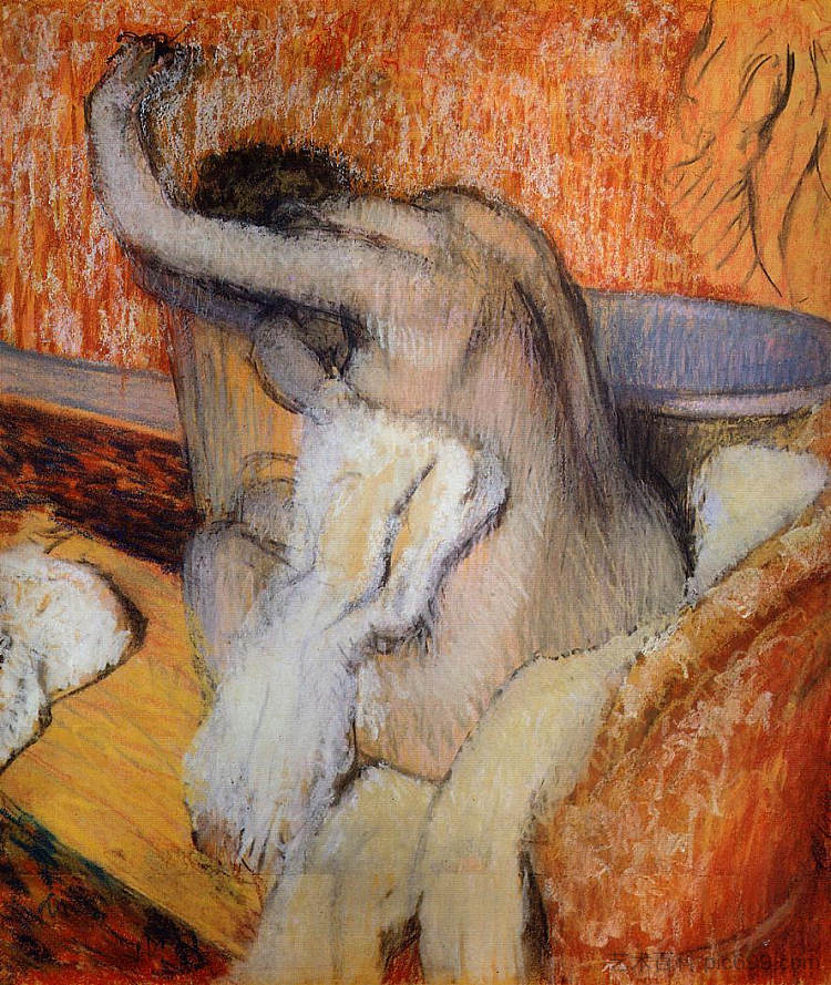 沐浴后(女人擦身) After the Bath (Woman Drying Herself) (c.1895 - c.1900),埃德加·德加