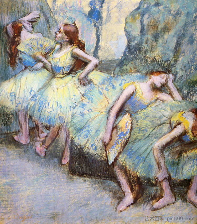 《飞翔的芭蕾舞者 Ballet Dancers in the Wings (1900)，埃德加·德加