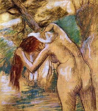 在水边洗澡 Bather by the Water (c.1903)，埃德加·德加