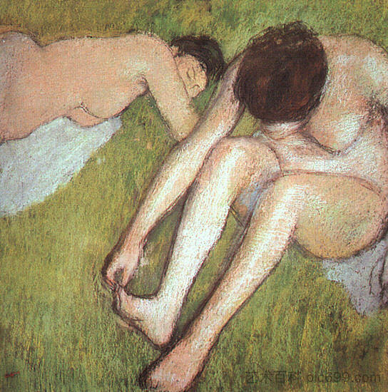 草地上的沐浴者 Bathers on the grass (1886 - 1890)，埃德加·德加