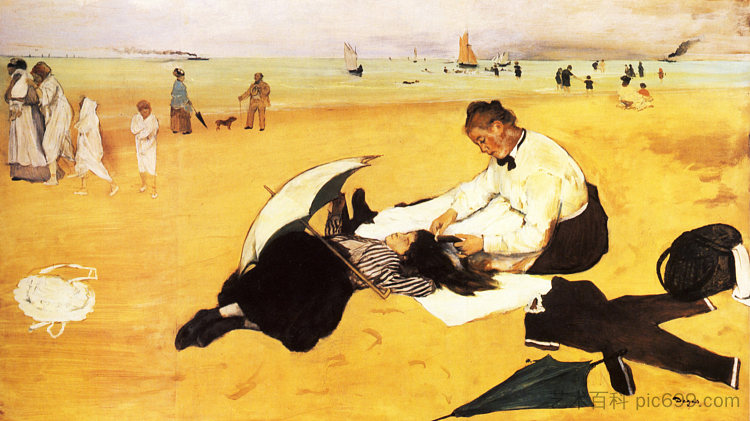 海滩场景 Beach Scene (1877)，埃德加·德加