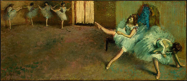 芭蕾舞前(细节) Before the Ballet (detail) (1890 - 1892)，埃德加·德加