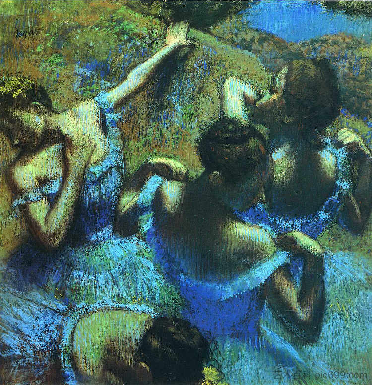 蓝色的舞者 Blue Dancers (c.1899)，埃德加·德加