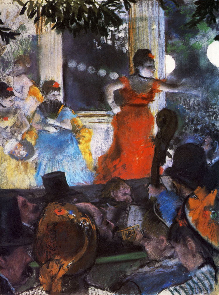 咖啡馆音乐会 - 在陛下 Cafe Concert - At Les Ambassadeurs (1877),埃德加·德加