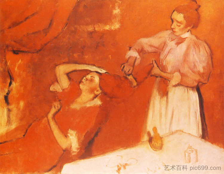 梳头发 Combing the Hair (1895)，埃德加·德加