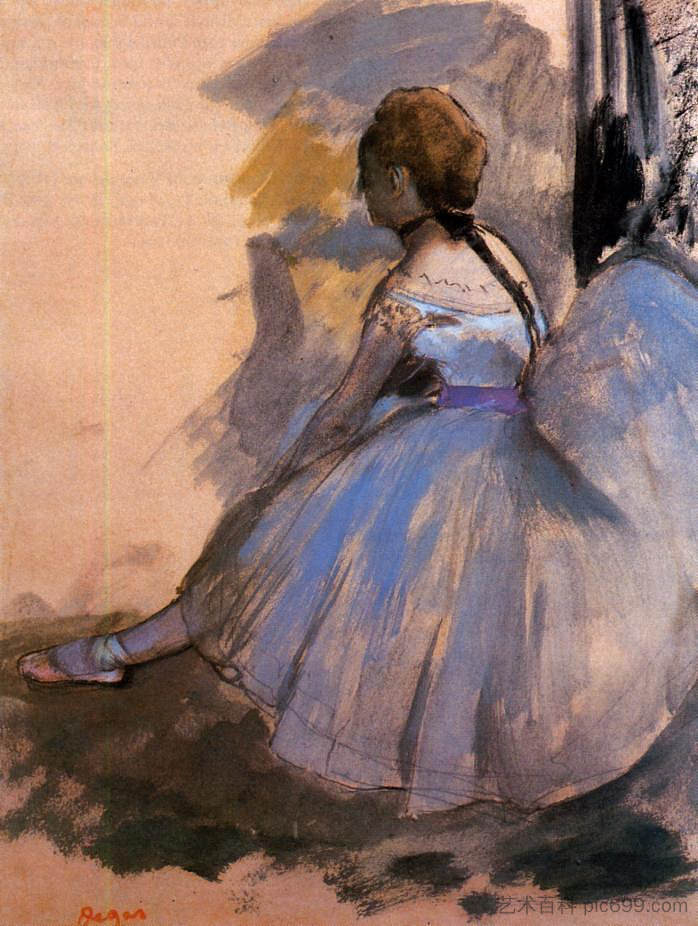 舞者坐着(书房) Dancer Seated (study) (1872),埃德加·德加
