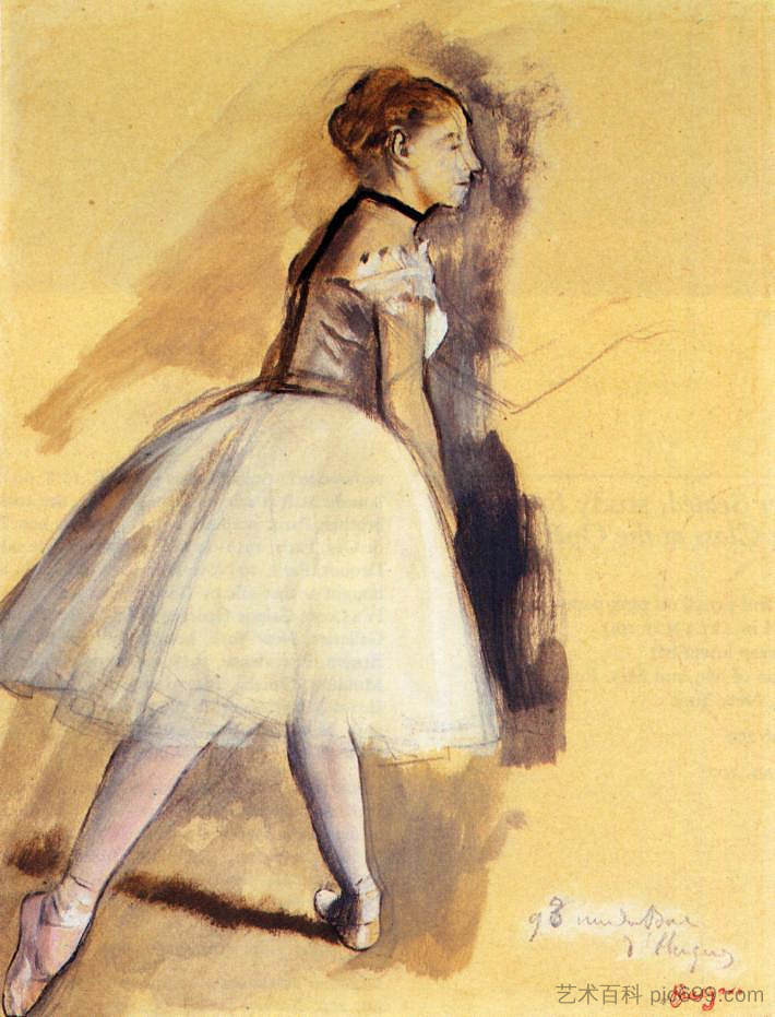 舞者站立(书房) Dancer Standing (study) (1872),埃德加·德加