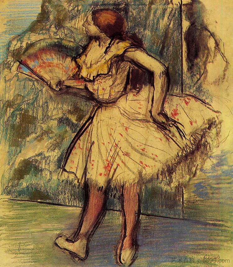 拿着扇子的舞者 Dancer with a Fan (c.1897 - c.1901),埃德加·德加
