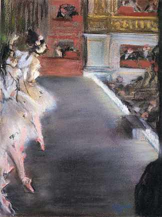 老歌剧院的舞者 Dancers at the Old Opera House (c.1877)，埃德加·德加