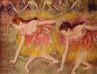 弯腰跳舞的人 Dancers Bending Down (1885)，埃德加·德加