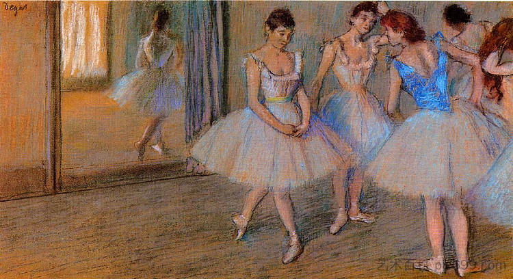 工作室里的舞者 Dancers in a Studio (c.1884),埃德加·德加