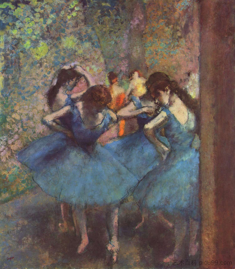 蓝衣舞者 Dancers in Blue (1895),埃德加·德加