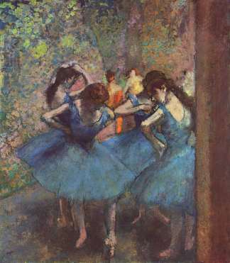 蓝衣舞者 Dancers in Blue (1895)，埃德加·德加