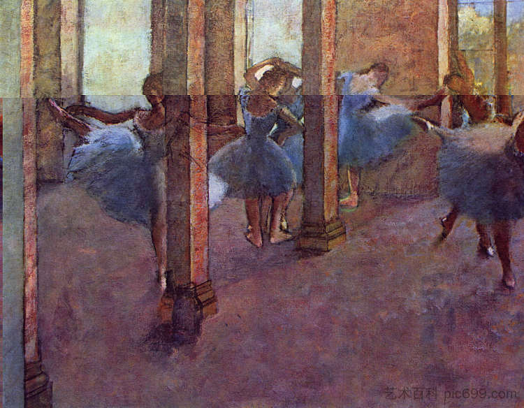 门厅里的舞者 Dancers in Foyer (1887 - 1890)，埃德加·德加