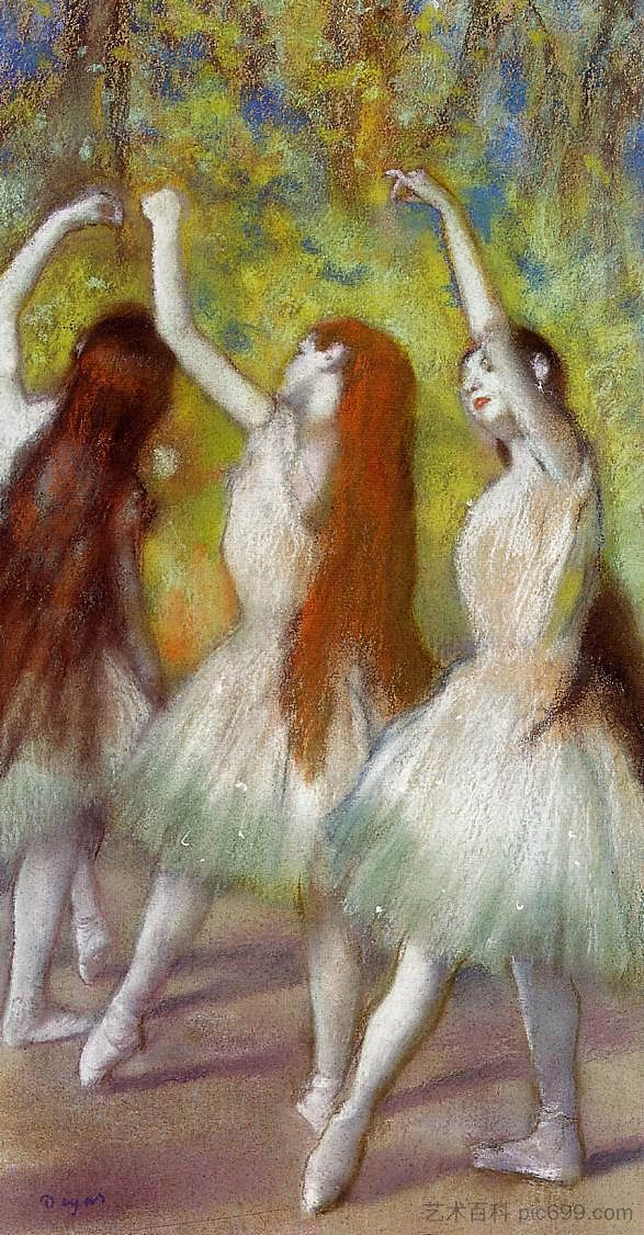 绿色舞者 Dancers in Green (c.1878),埃德加·德加