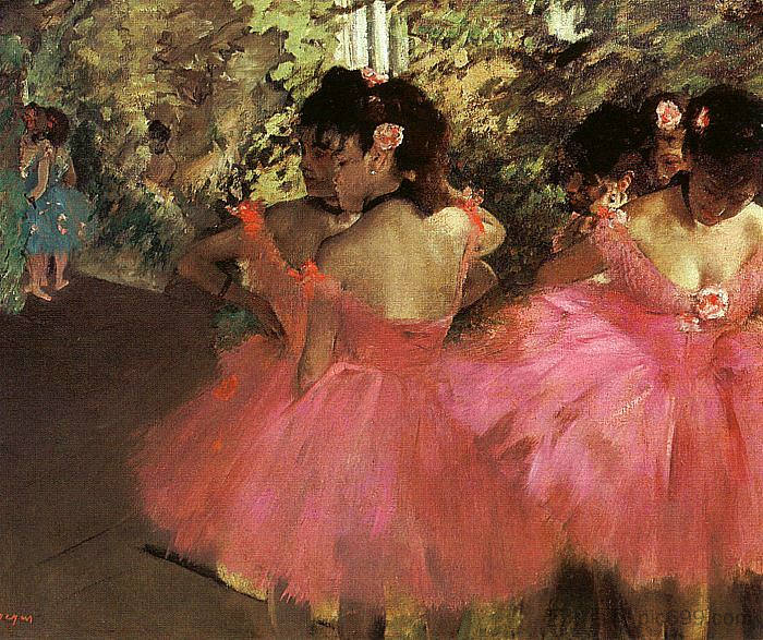 粉红舞者 Dancers in Pink (1880 - 1885)，埃德加·德加