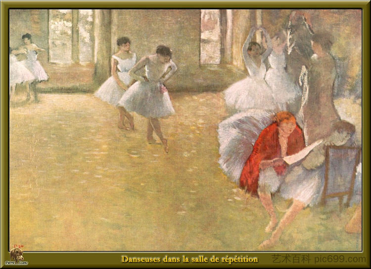 排练厅里的舞者 Dancers in the Rehearsal Hall (1889 - 1895)，埃德加·德加