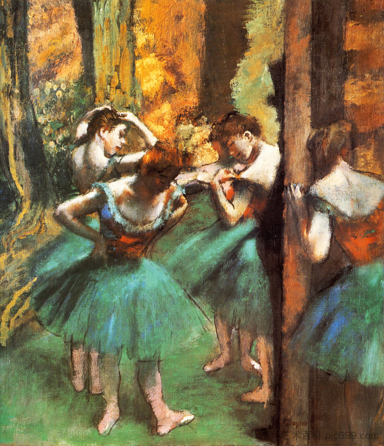 舞者们,粉色和绿色 Dancers, Pink and Green (1890),埃德加·德加