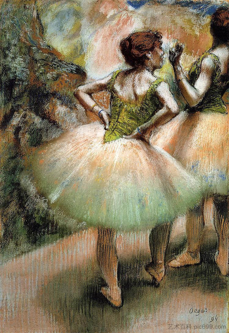 舞者们，粉色和绿色 Dancers, Pink and Green (1894)，埃德加·德加